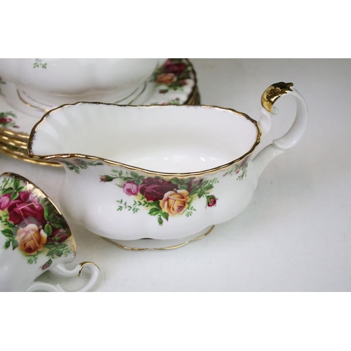 106 - Royal Albert Old Country Roses ceramics to include tea pot, cake stand, creamer jug, tea cups, coffe... 