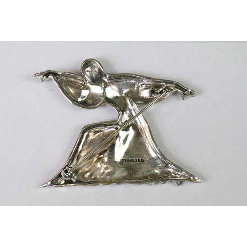 237 - Silver Art Deco figural brooch