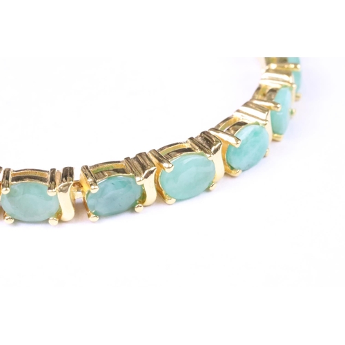 264 - Gold plated in silver emerald line bracelet