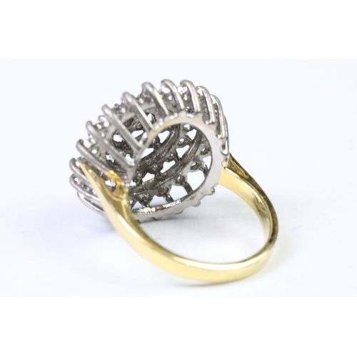 265 - Gold plated on silver substantial CZ dress ring