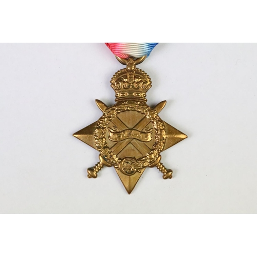 275 - A World War One 1914-15 star medal (name rubbed out) together with a Italy long service medal.