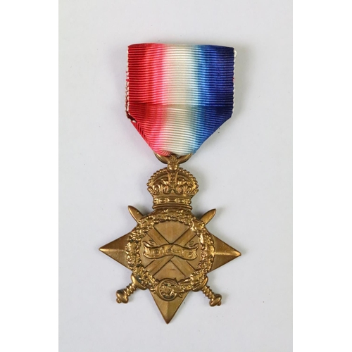 275 - A World War One 1914-15 star medal (name rubbed out) together with a Italy long service medal.