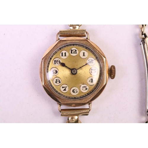 289 - An early 20th century ladies 9ct gold cased wristwatch together with a quantity of medals / medallio... 