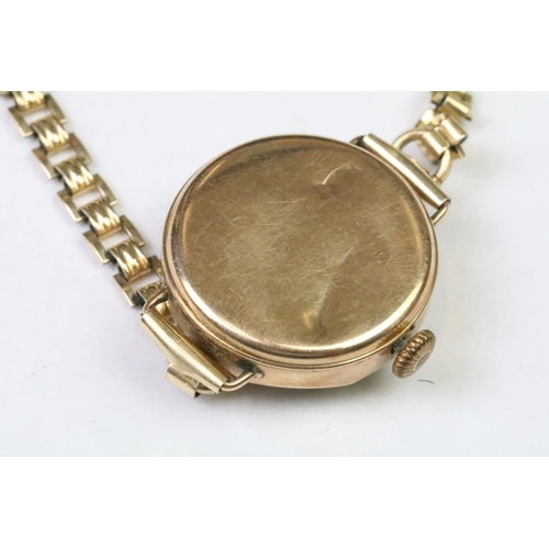 289 - An early 20th century ladies 9ct gold cased wristwatch together with a quantity of medals / medallio... 