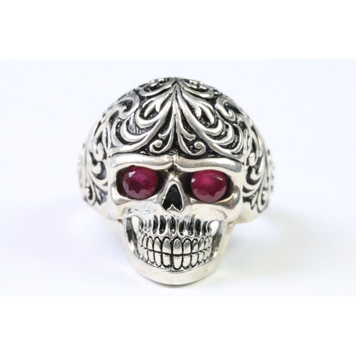 227 - Silver scull ring