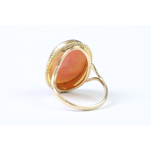 228 - 9CT yellow gold cameo ring