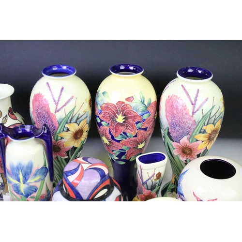 93 - Collection of Old Tupton Ware ceramics to include three floral vases, lidded jar, tea pot, dishes, b... 