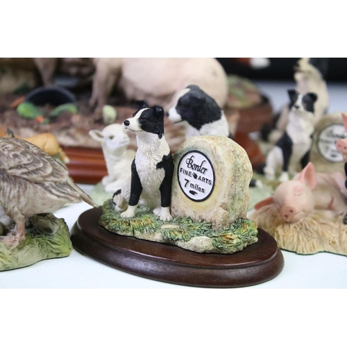 95 - Collection of animal figurines to include eleven Border fine arts resin figurines, Country character... 