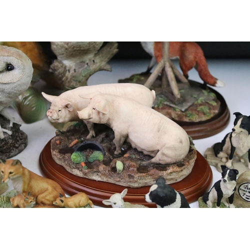 95 - Collection of animal figurines to include eleven Border fine arts resin figurines, Country character... 