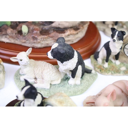 95 - Collection of animal figurines to include eleven Border fine arts resin figurines, Country character... 