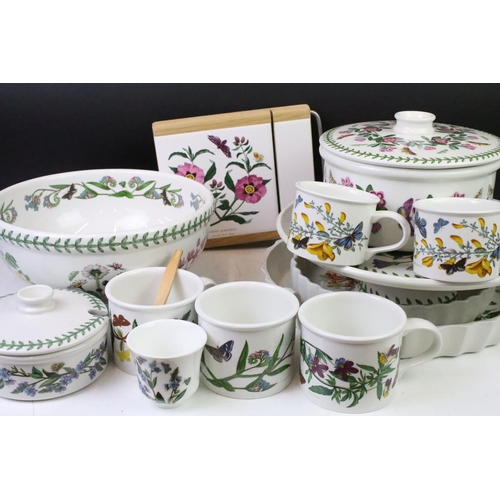 97 - Collection of Portmeirion Botanic Garden ceramics to include tazza, four mugs, two tart dishes, two ... 