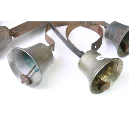 340 - Group of six late 19th / early 20th C bells to include servants bells