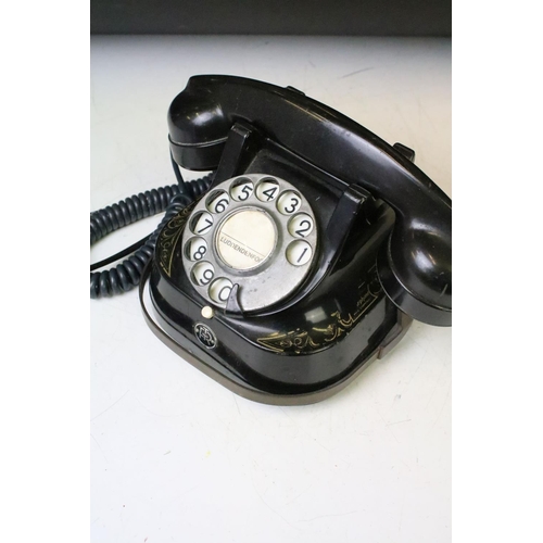 345 - Early 20th C FTR Belgian Bell Telephone, in black, with rotary dial; together with a boxed Philips U... 