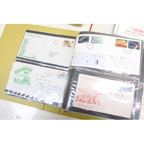 413 - Collection of stamps and first day covers to include four partially filled albums of first day cover... 