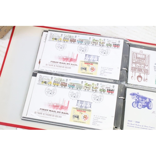 413 - Collection of stamps and first day covers to include four partially filled albums of first day cover... 