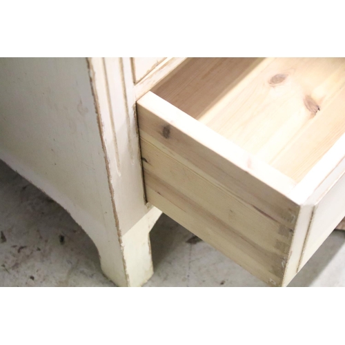 660 - Painted pine store cupboard with drawer beneath, 45cm wide x 40cm deep x 136cm high