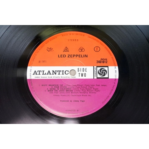 7 - Vinyl - Led Zeppelin IV LP on Atlantic Records, 2401012. UK 1971 5th version, B-side has title wrong... 