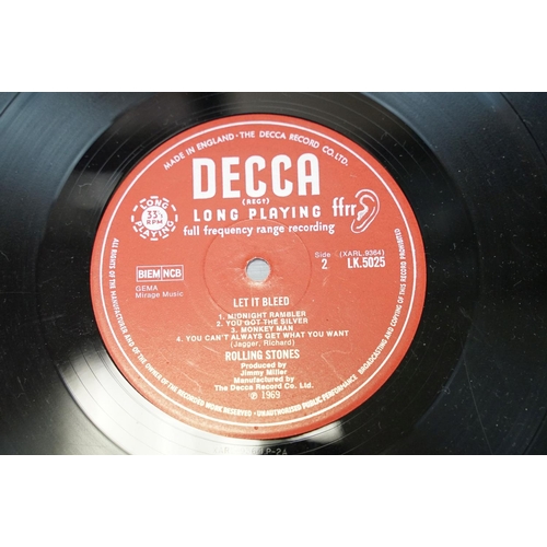 60 - Vinyl - Rolling Stones Let It Bleed on Decca Records LK 5025.  Mono pressing with unboxed Decca labe... 