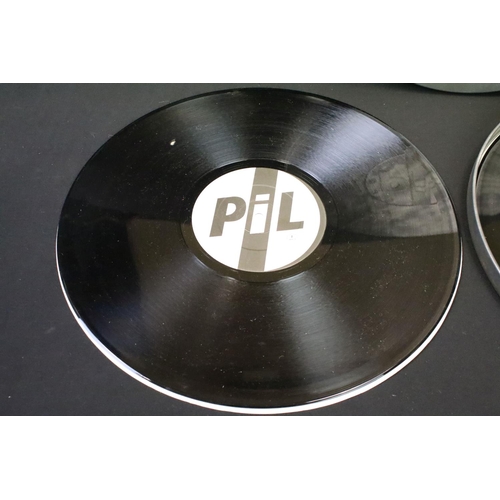 29 - Vinyl - PIL Metal Box (METAL1).  Metal box with usual oxidisation and wear, vinyl Ex