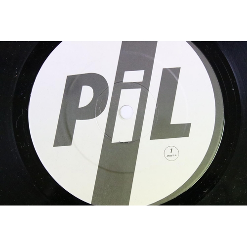 29 - Vinyl - PIL Metal Box (METAL1).  Metal box with usual oxidisation and wear, vinyl Ex