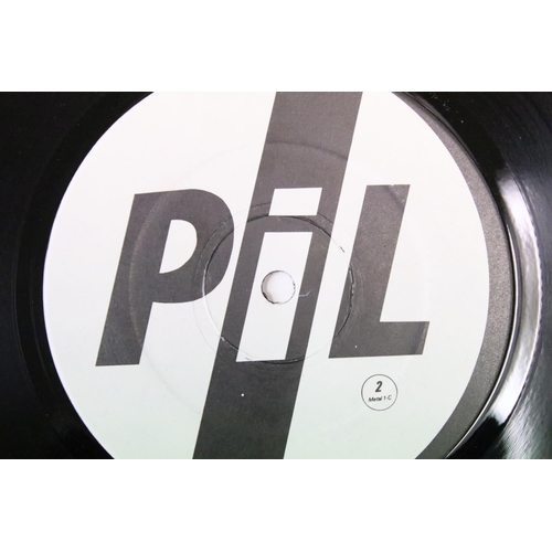 29 - Vinyl - PIL Metal Box (METAL1).  Metal box with usual oxidisation and wear, vinyl Ex