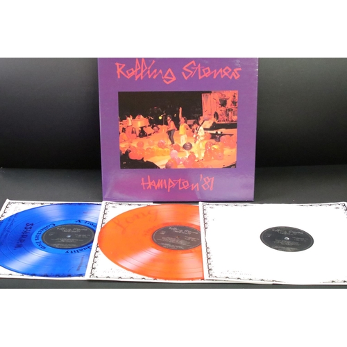 42 - Vinyl - The Rolling Stones – Hampton ’81, EU 1991 private pressing triple box set, one blue vinyl, o... 