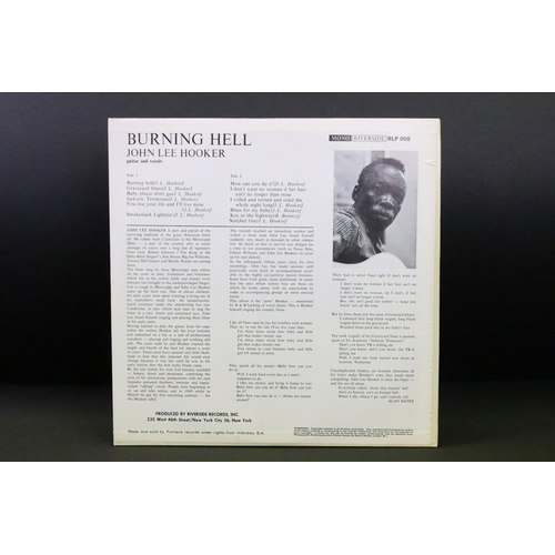 75 - Vinyl - John Lee Hooker – Burning Hell. Original UK 1964 1st mono pressing on Riverside Records RLP ... 