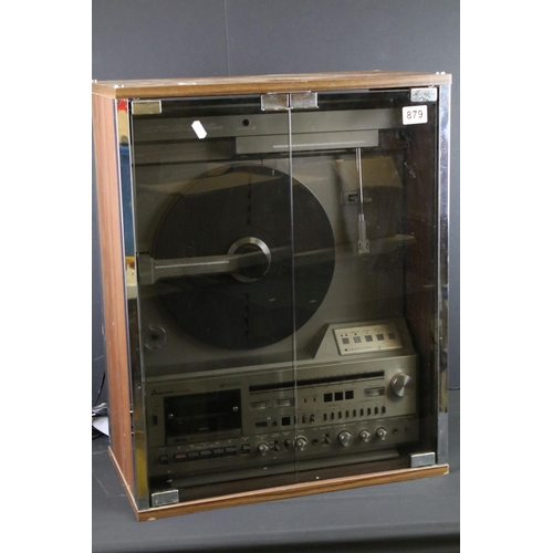 879 - Stereo equipment - Mitsubishi MC-8000 Music Centre featuring linear tracking upright turntable.