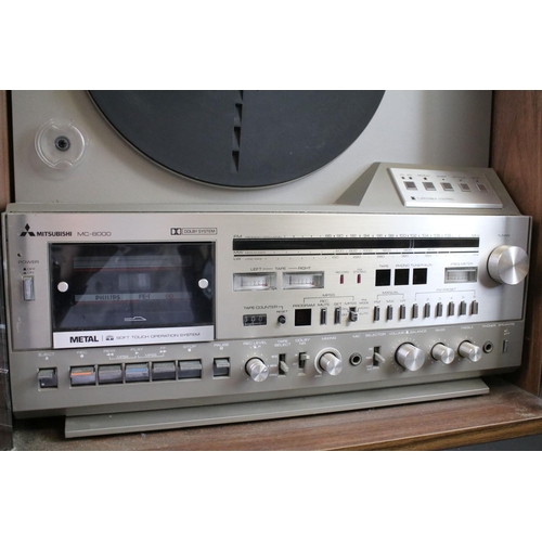 879 - Stereo equipment - Mitsubishi MC-8000 Music Centre featuring linear tracking upright turntable.