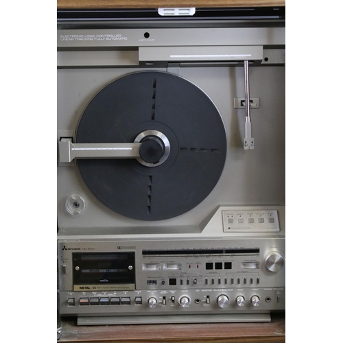 879 - Stereo equipment - Mitsubishi MC-8000 Music Centre featuring linear tracking upright turntable.