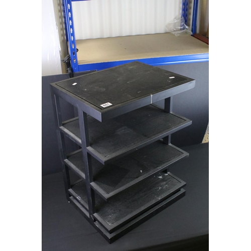 881 - Stereo equipment - Metal framed shelving unit for hi-fi seperates