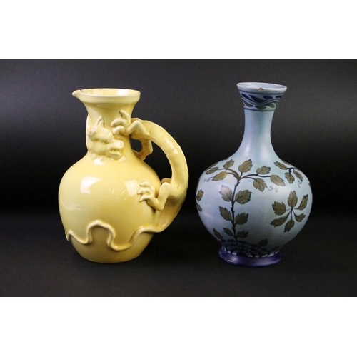 25 - Mixed glass & ceramics, 19th century onwards, to include Royal Brierley cut crystal vases (tallest a... 