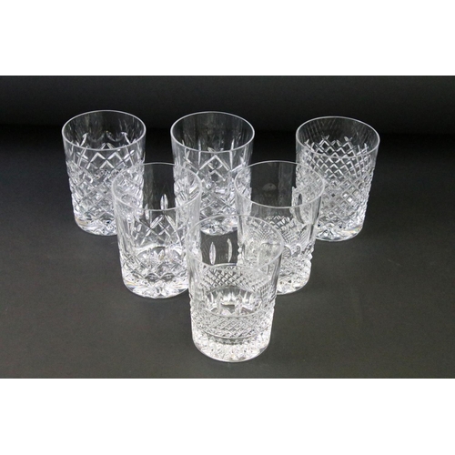 36 - Group of six Waterford Crystal tumblers, featuring a Lismore pattern example, measure approx 11cm ta... 