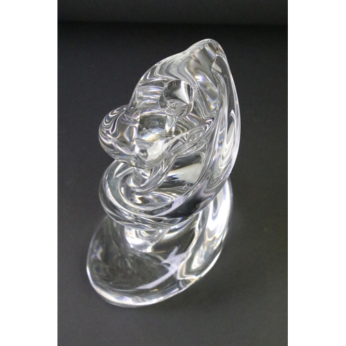 38 - Sevres clear glass lamp base of twisted form, 'Sevres France' mark to base. (Measures approx 25.5cm ... 