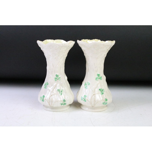 42 - Group of Belleek porcelain, second & third period, to include a 2nd period clover pattern trio and o... 