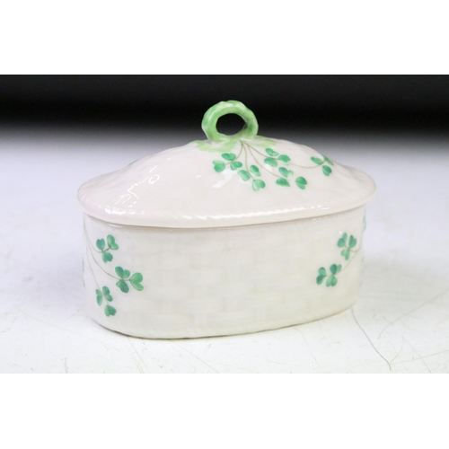 42 - Group of Belleek porcelain, second & third period, to include a 2nd period clover pattern trio and o... 