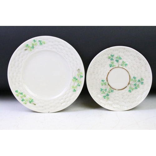 42 - Group of Belleek porcelain, second & third period, to include a 2nd period clover pattern trio and o... 