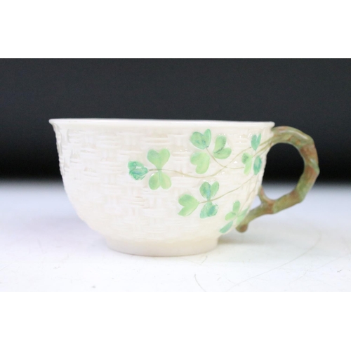 42 - Group of Belleek porcelain, second & third period, to include a 2nd period clover pattern trio and o... 