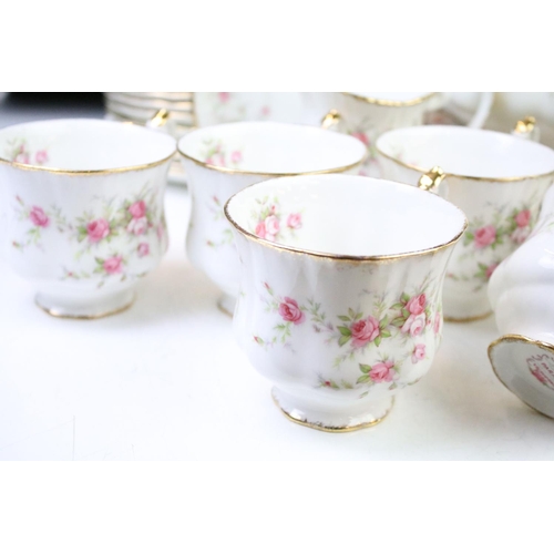 79 - Paragon 'Victoriana Rose' part-tea set (teapot, 6 cups & saucers, milk jug & sugar bowl), together w... 