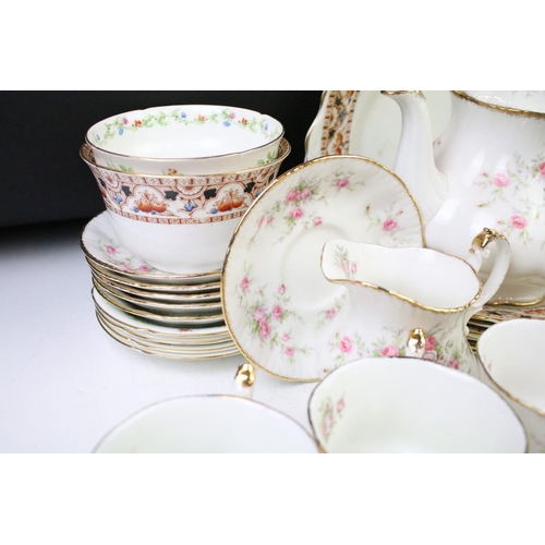 79 - Paragon 'Victoriana Rose' part-tea set (teapot, 6 cups & saucers, milk jug & sugar bowl), together w... 