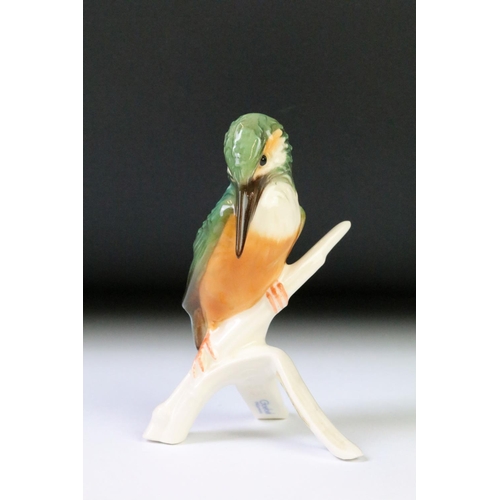 116 - A West German Goebel Kingfisher figurine, gloss finish, No.CV58, stands approx 10cm in height.