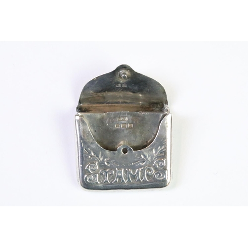 88 - A fully hallmarked sterling silver stamp case, assay marked with the anchor for Birmingham, maker ma... 