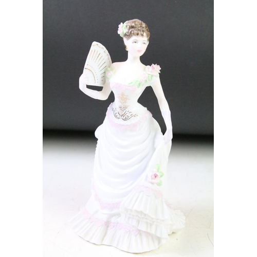 99 - Six porcelain lady figurines to include Coalport; Mrs Fitzherbert, Lillie Langstry, Lady Castlemaine... 