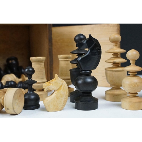 203 - Vintage Wooden Chess Set in wooden box