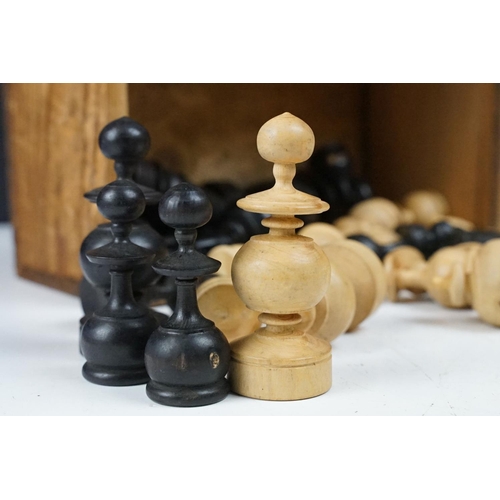 203 - Vintage Wooden Chess Set in wooden box