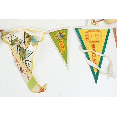 205 - A collection of mid 20th century souvenir pennants together with two coin trench lighters and two vi... 