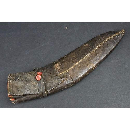 209 - Nepalese Kukri Knife in leather scabbard