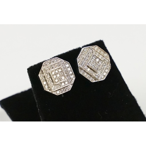 214 - Pair of 14ct White Gold Diamond Stud Earrings