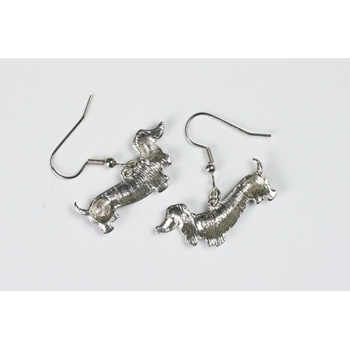 216 - Pair of Enamelled Dachshund Earrings