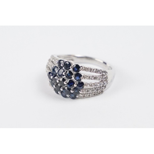 219 - 14ct White Gold Sapphire and Diamond Ring